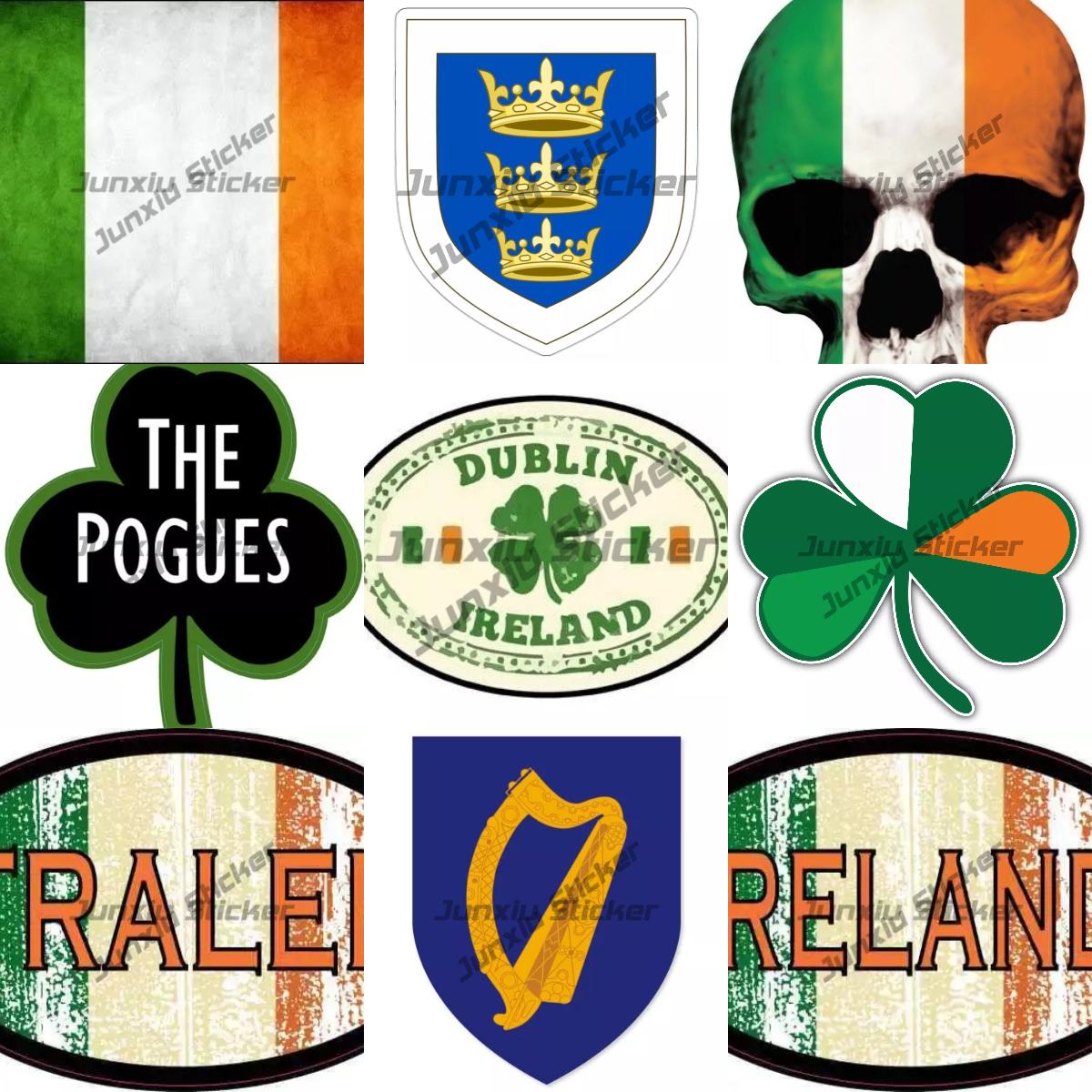 Car Accessories Ireland - Vintage Irish Flag Vinyl Die-Cut Decal