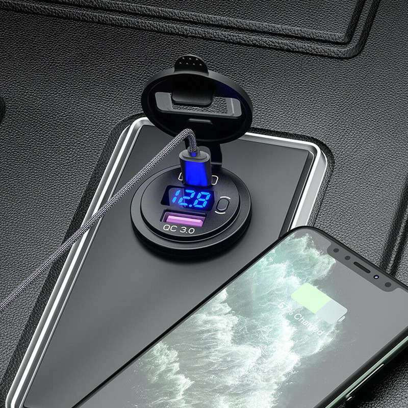 Portable QC 3.0+ PD Dual USB F - đánh giá và giá Car Accessories Qc