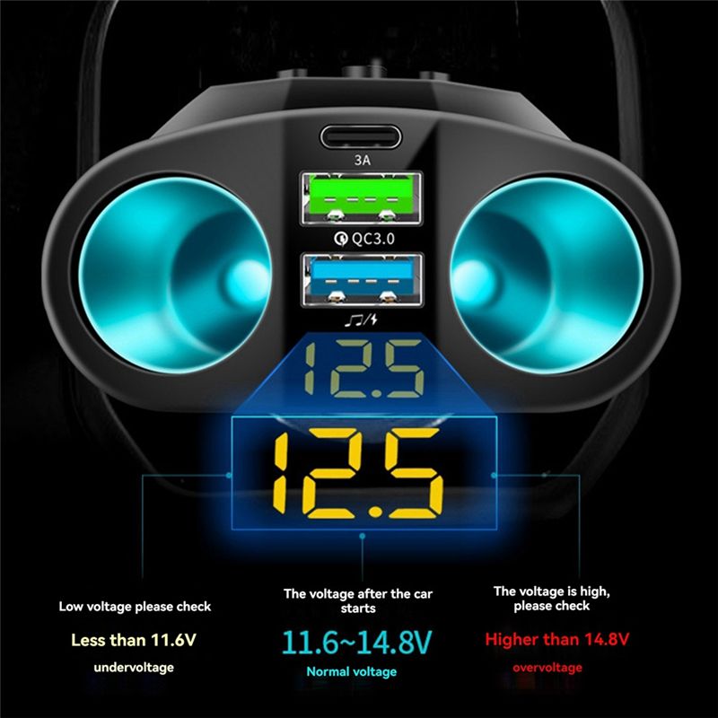 Solid 66W USB Type C MP3 Playe - đánh giá và giá Car Accessories Qc